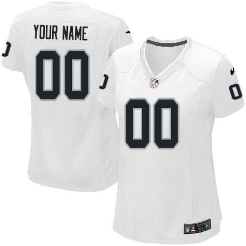 Nike Oakland Raiders Customized White Stitched Women's NFL Jersey